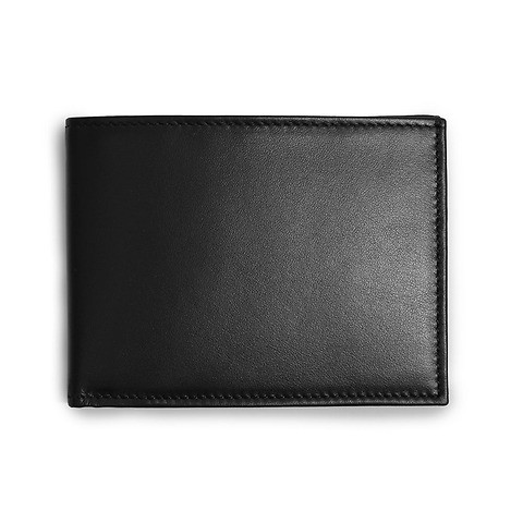 Portemonnaie Leder Nappa quer 12,5x9,5 cm schwarz