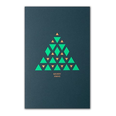 Weihnachtskarte It's a tree Grün/Gold