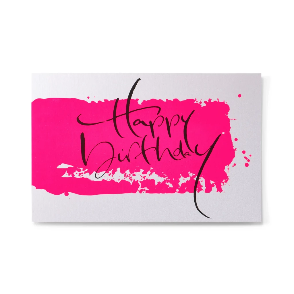 Grußkarte "Happy Birthday" Kalligraphie