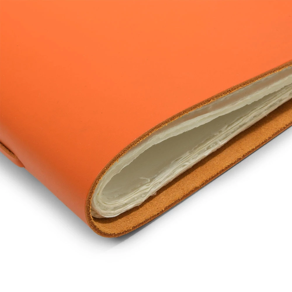 Gästebuch mit Band Leder Orange