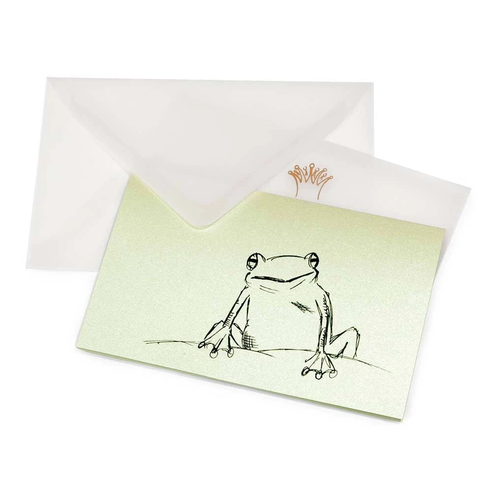 Grußkarte Froschkönig Schwarz Krone Gold