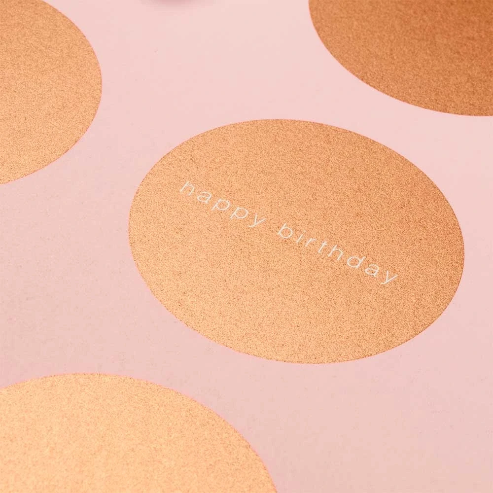 Grußkarte Geburtstag Dots Happy Birthday Kupfer/Rosa