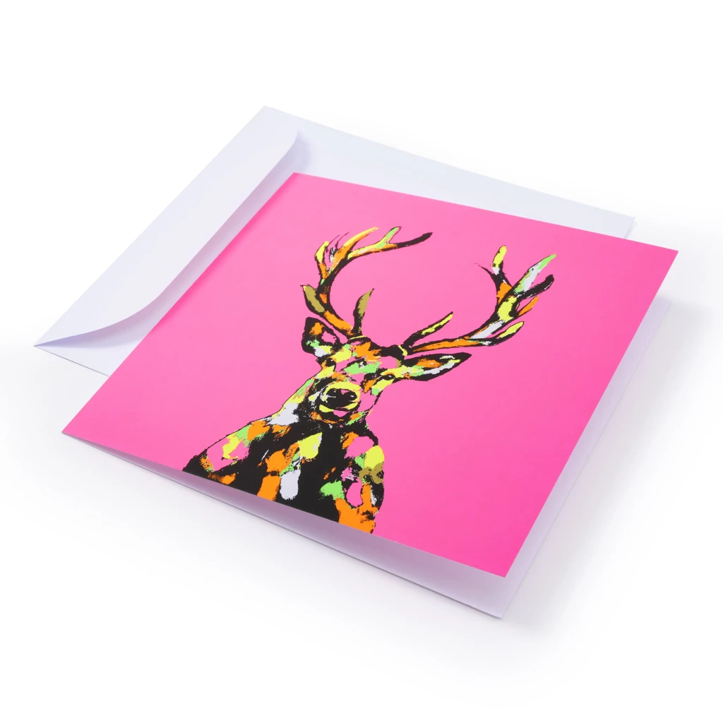 grusskarte_hirsch_neon_pink_1 Grußkarte Hirsch Neon Pink