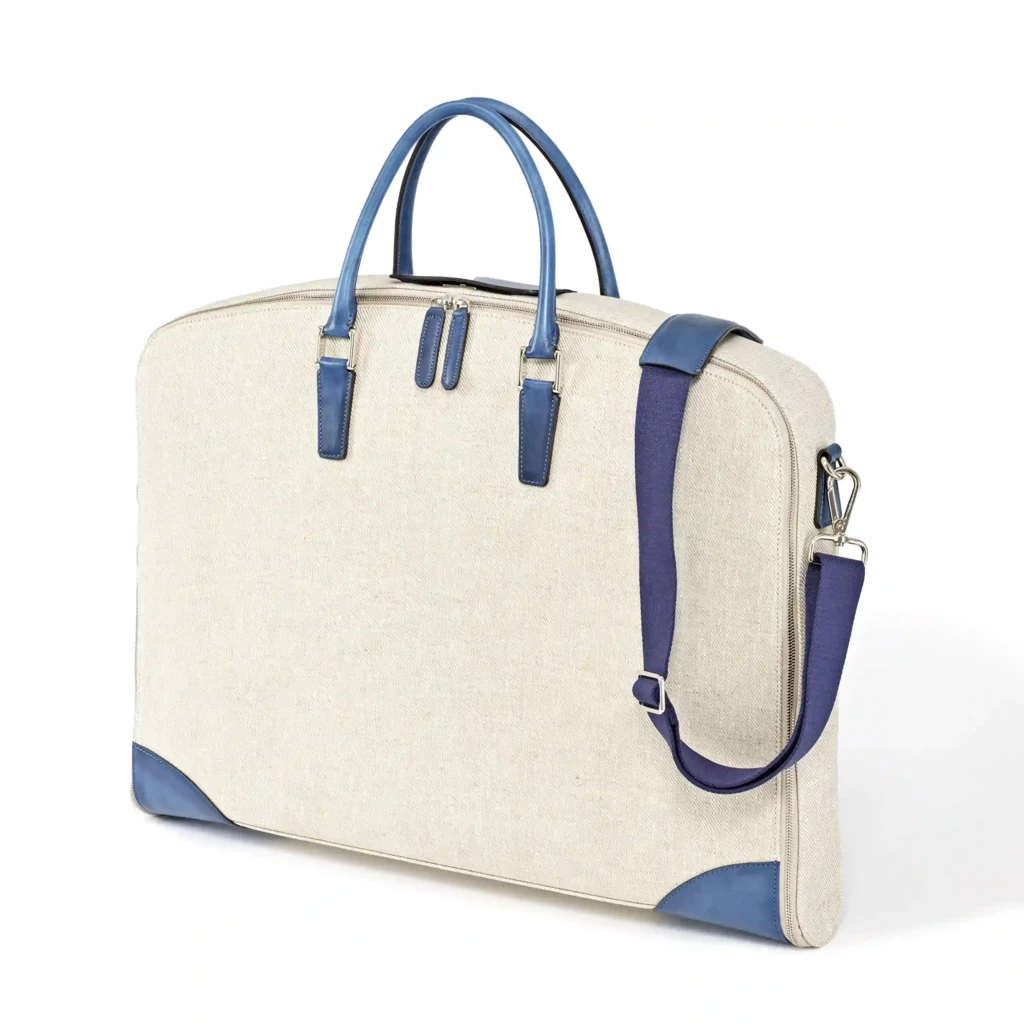 Kleiderhülle Porto Cervo /Canvas Leder Blau