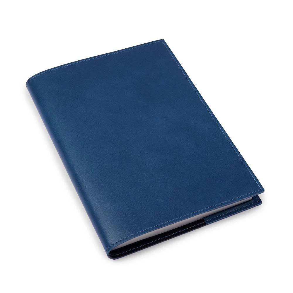 Buchhülle A5 Leder Blau