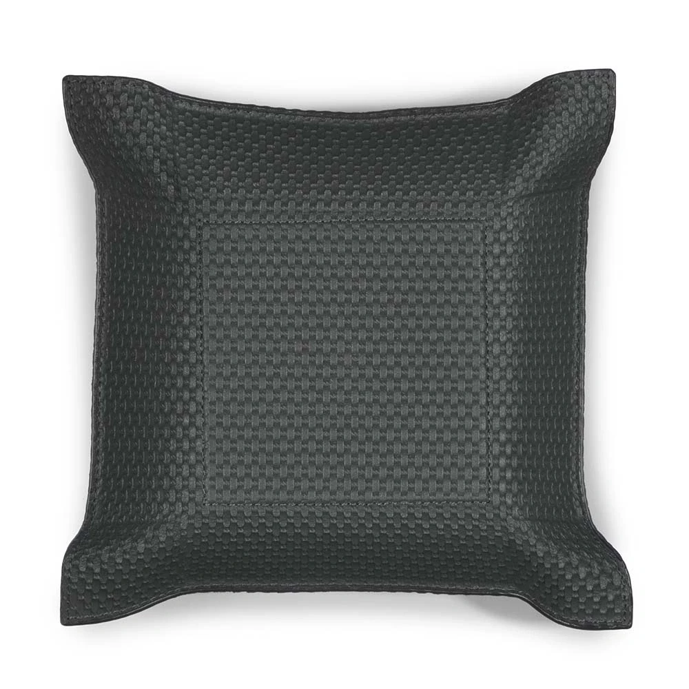 Taschenleerer Quadratisch Leder Dunkelgrau