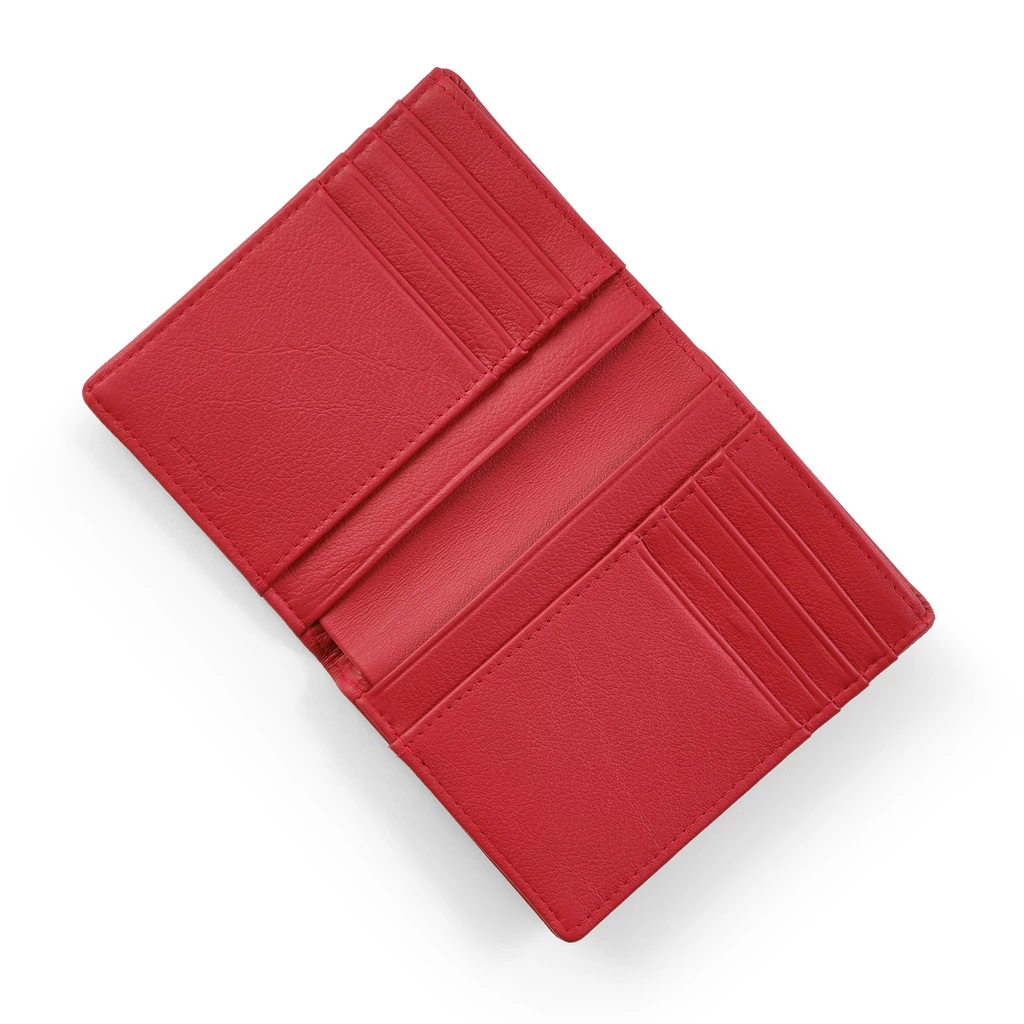 Brieftasche 8 Karten Leder Rot