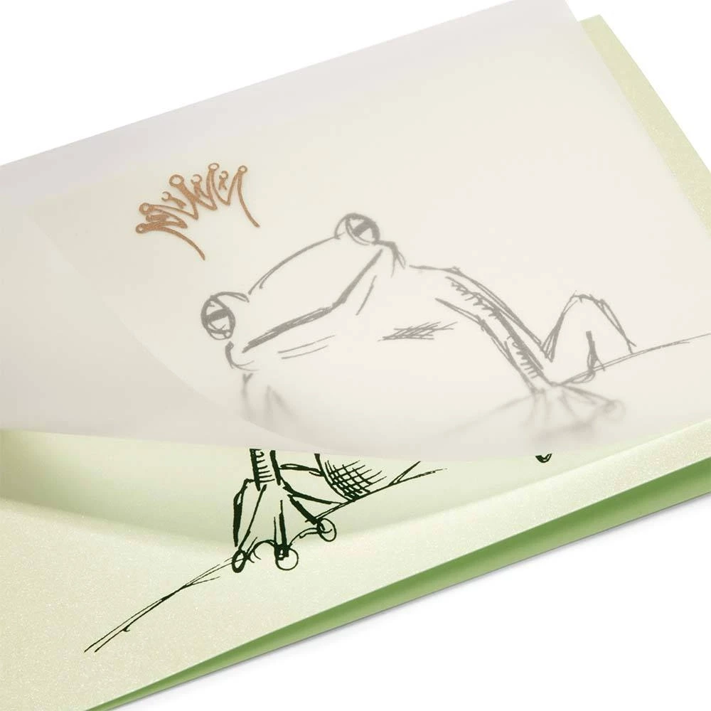 Grußkarte Froschkönig Schwarz Krone Gold