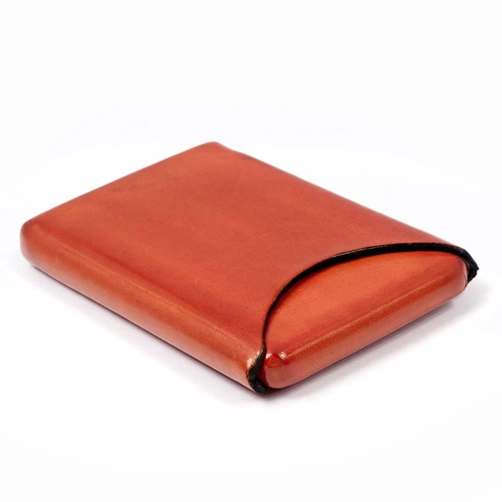 Visitenkartenbox Leder Orange