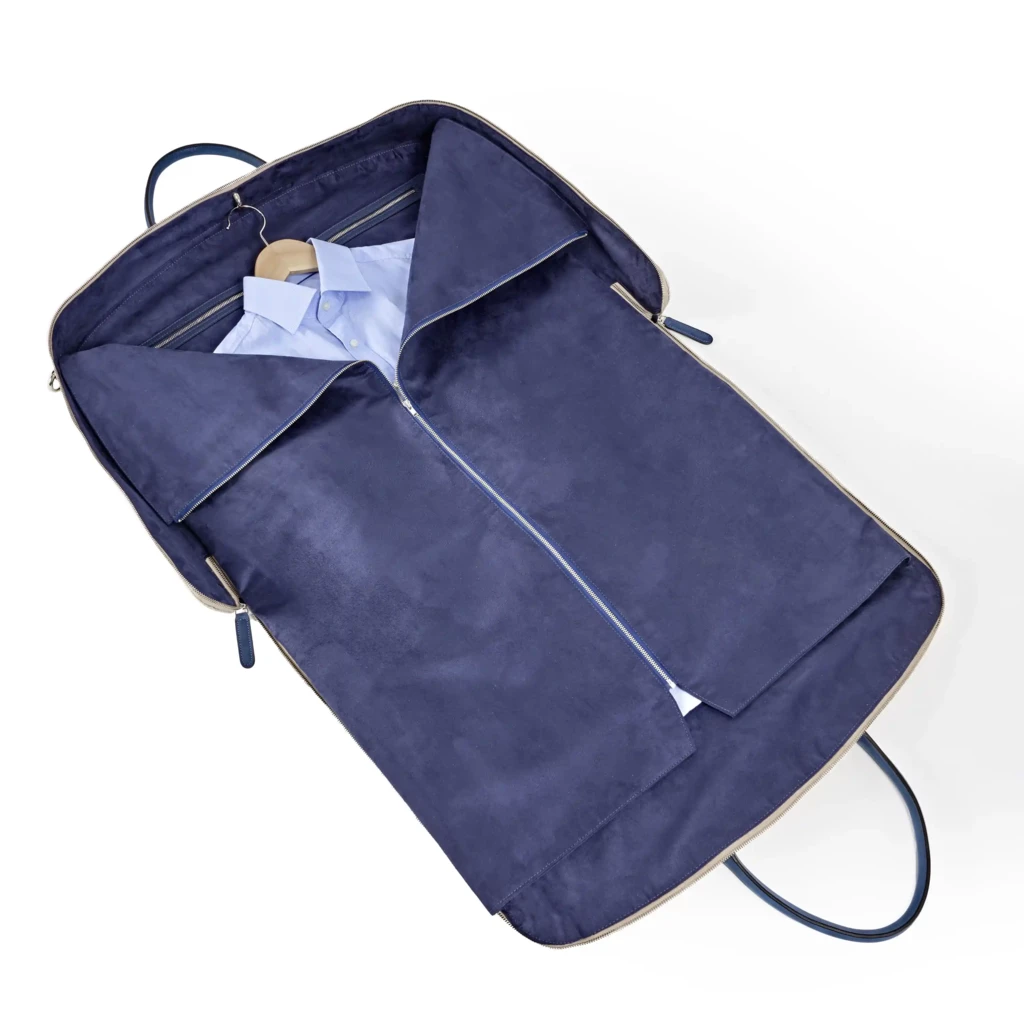 Kleiderhülle Porto Cervo /Canvas Leder Blau
