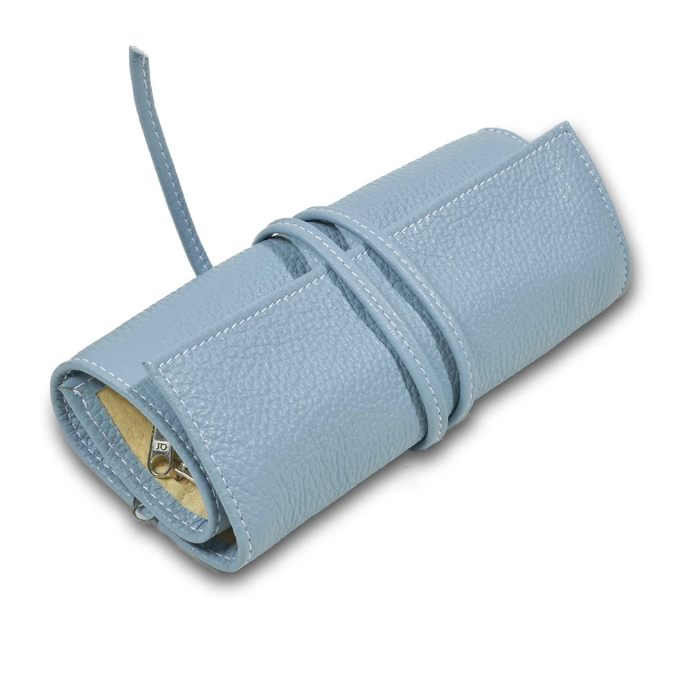 Schmuckrolle mit Band Kalbsleder Hellblau