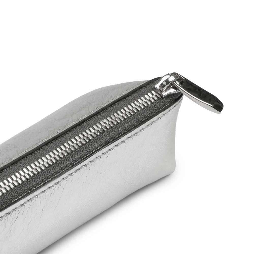 Federmappe Leder Silber