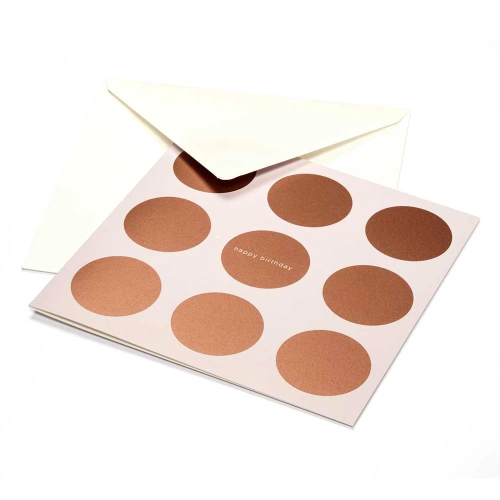 grusskarte_geburtstag_dots_happy_birthday_kupferrosa_2 Grußkarte Geburtstag Dots Happy Birthday Kupfer/Rosa