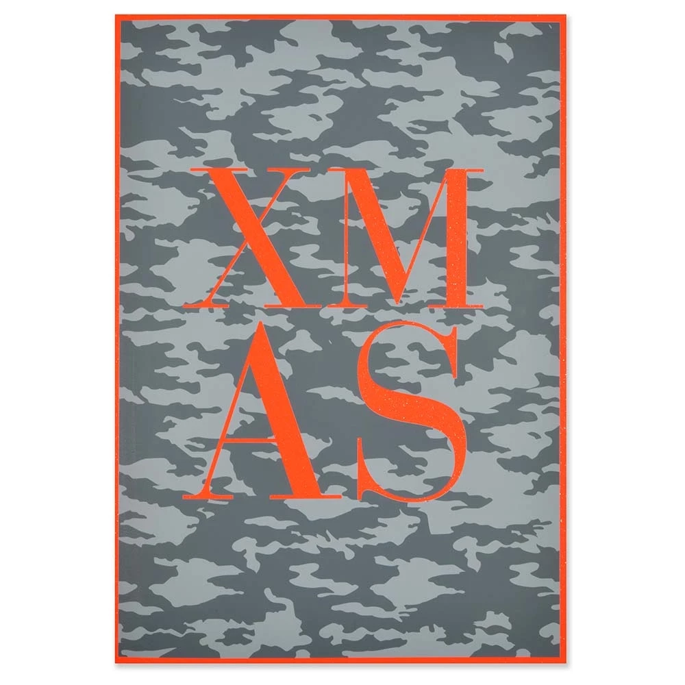 Weihnachtskarte X-Mas Camouflage Klappkarte