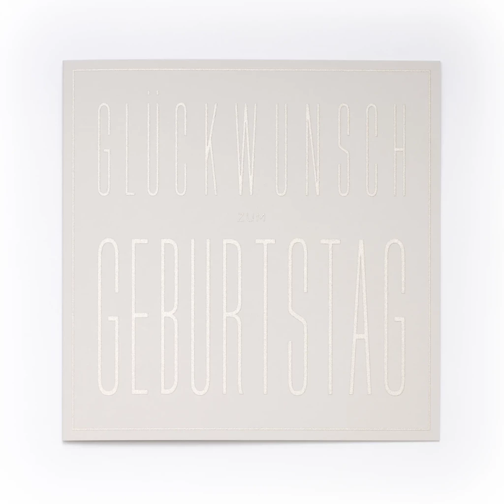 Grußkarte Geburtstag Typo Glückwunsch Pure Sand