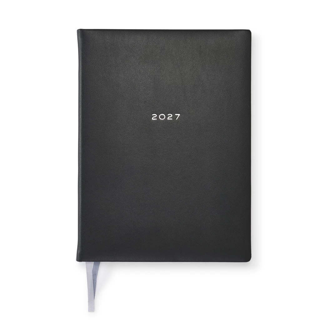 Wochenplaner 2027 TeBe Skin Black Veganes Leder