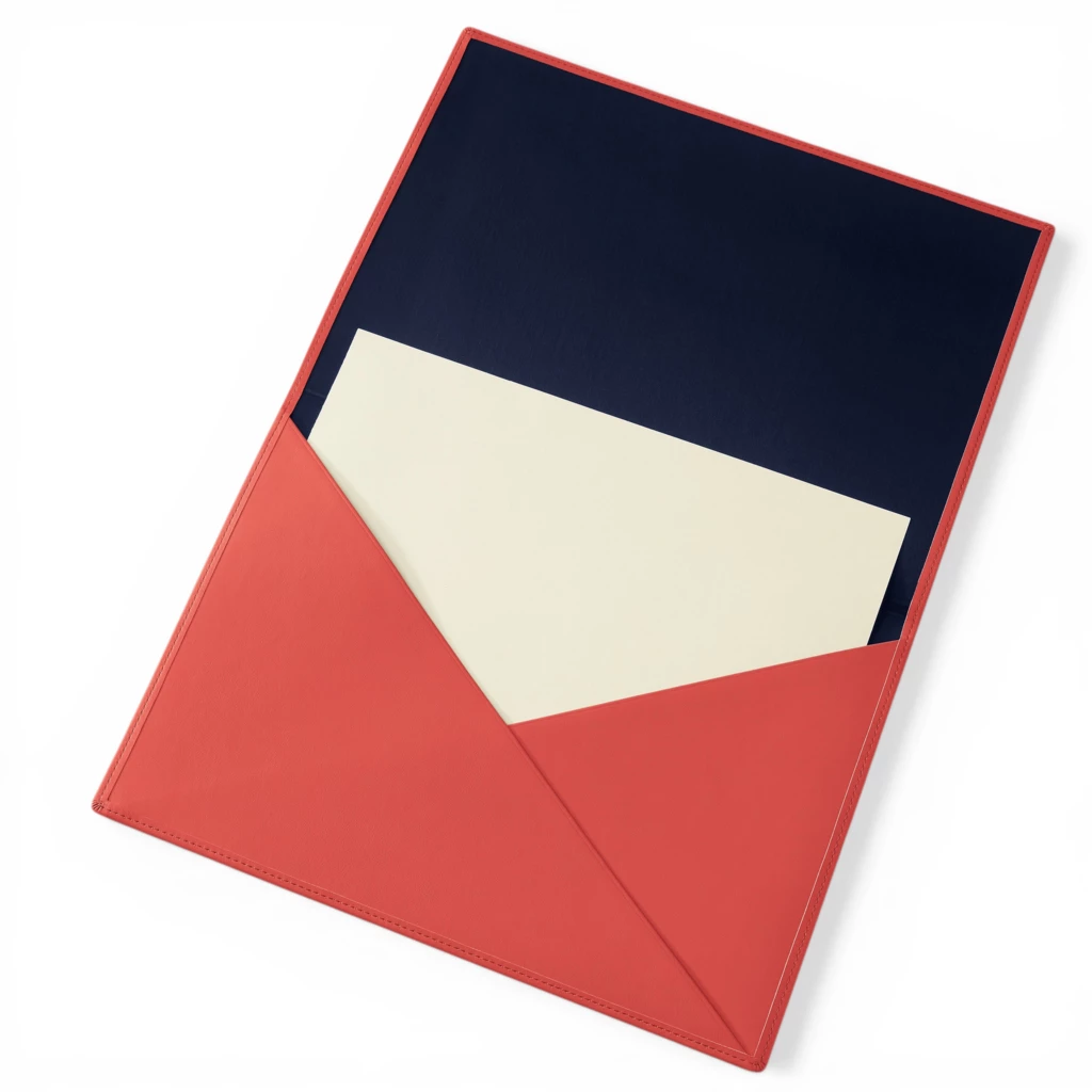 Treuleben Dokumentenmappe Envelope Leder Rot