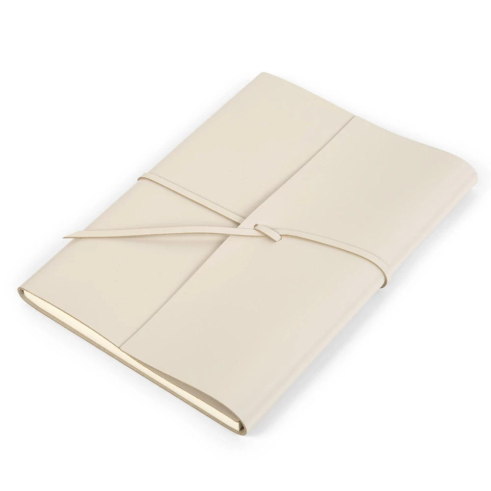 Notizbuch mit Band, 96 Blatt, Leder, A4, Cream