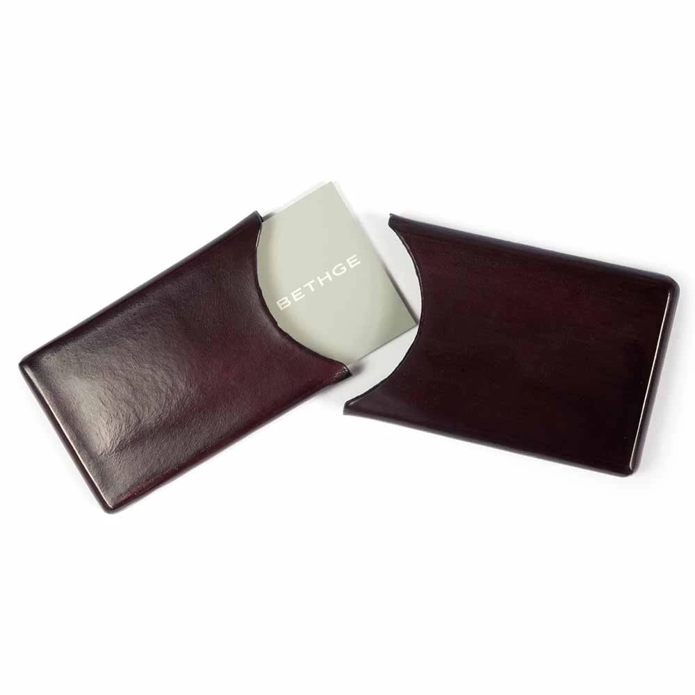 Visitenkartenbox Leder Dunkelbraun