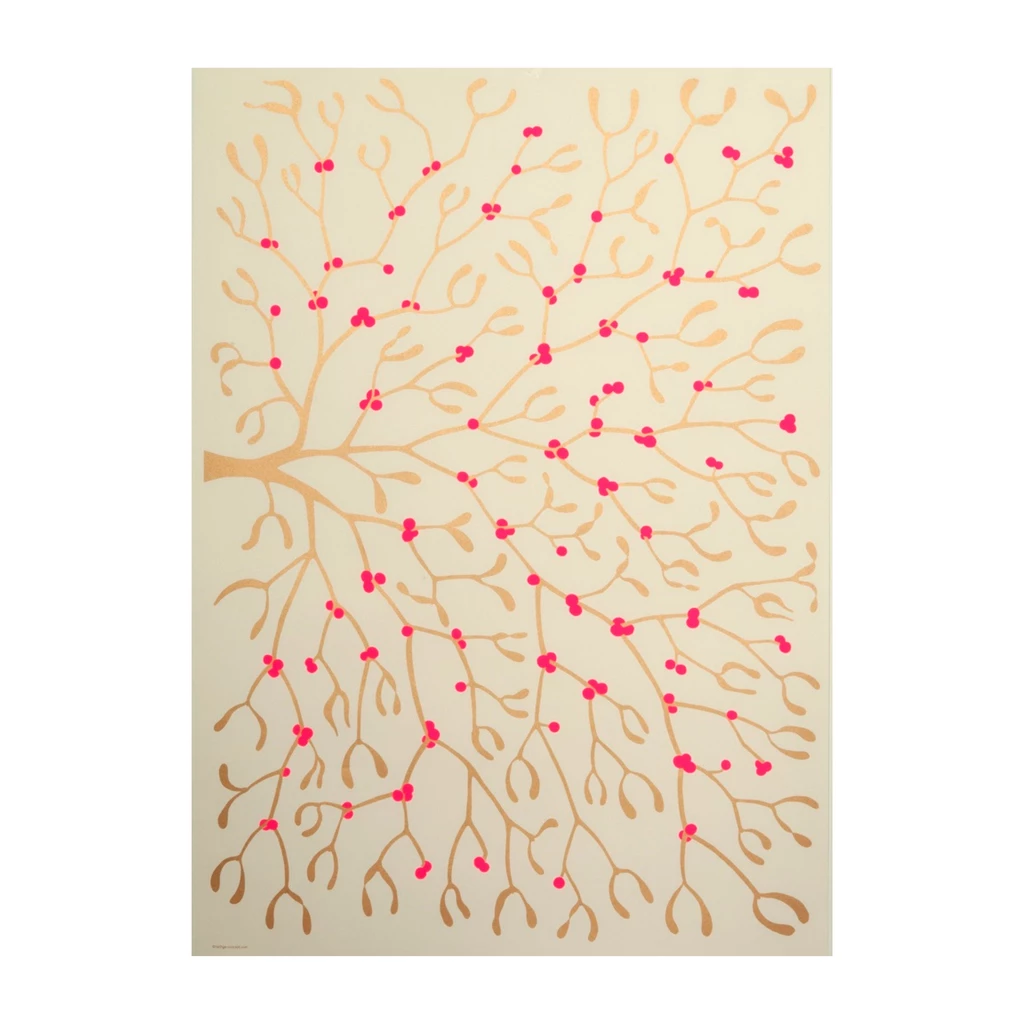Geschenkpapier Mistel 3er-Set Elfenbein