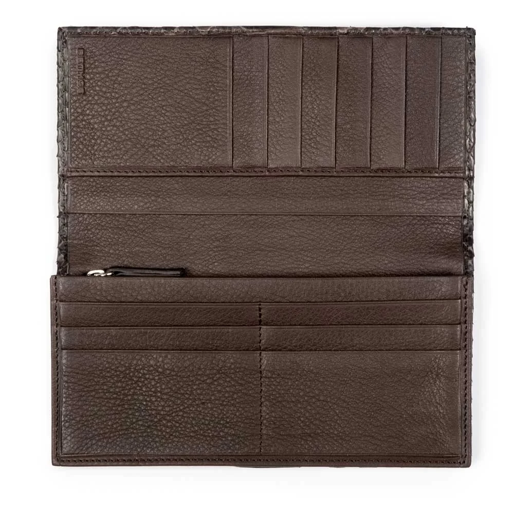 Portemonnaie mit Münzfach Leder Dunkelbraun