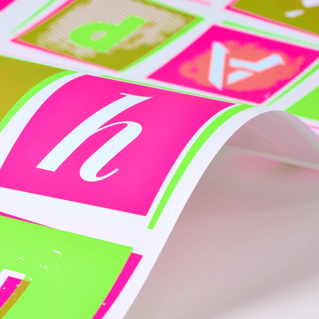 Geschenkpapier „Happy Birthday" Pop Art  3er-Set Neon