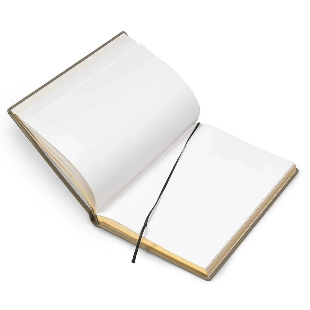 Gästebuch A4 mit Goldschnitt Leder Taupe