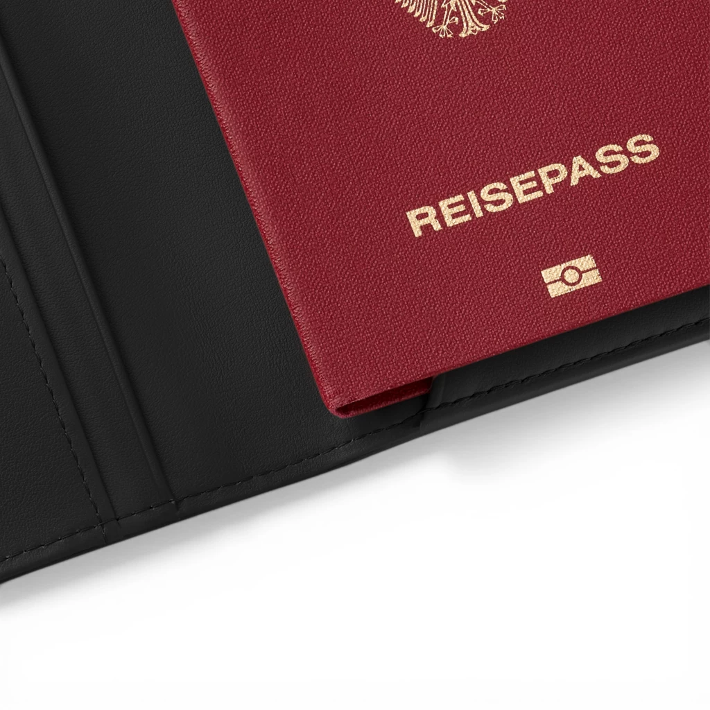 Treuleben Reisepasshülle Leder Schwarz