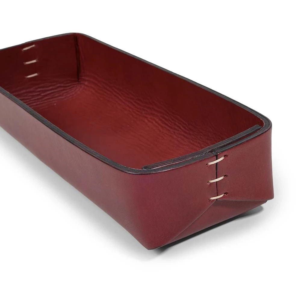 Stiftablage Stitch Schmal Leder Bordeaux