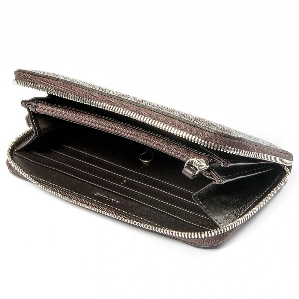 Portemonnaie Groß mit Zip Leder Braun