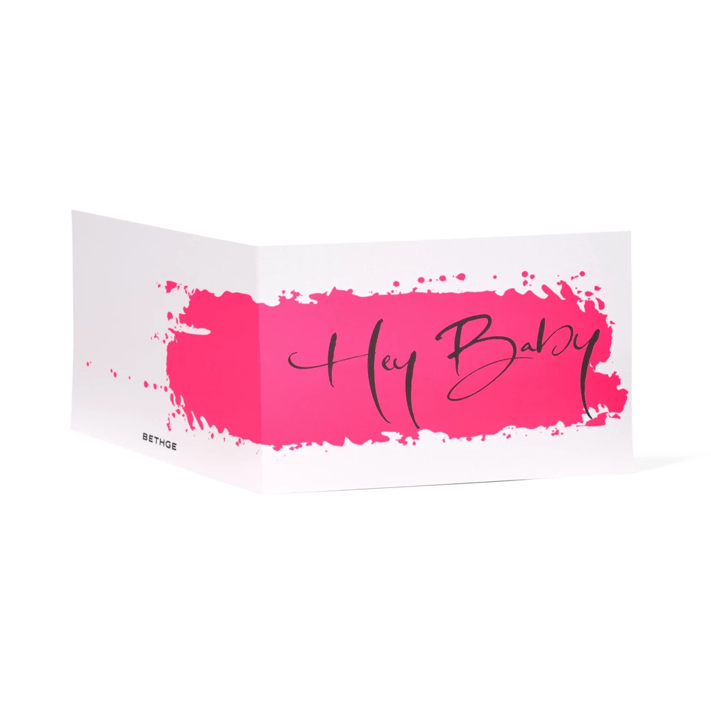 Grußkarte "Hey Baby" Kalligraphie