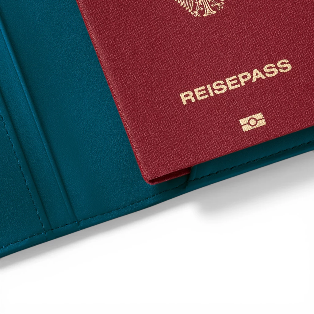 Treuleben Reisepasshülle Leder Blaugrün
