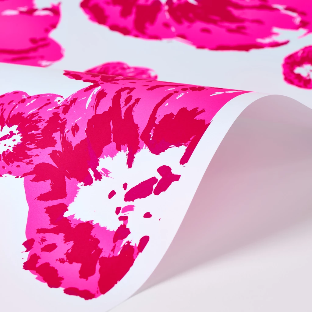 Geschenkpapier Klatschmohn 3er-Set Pink