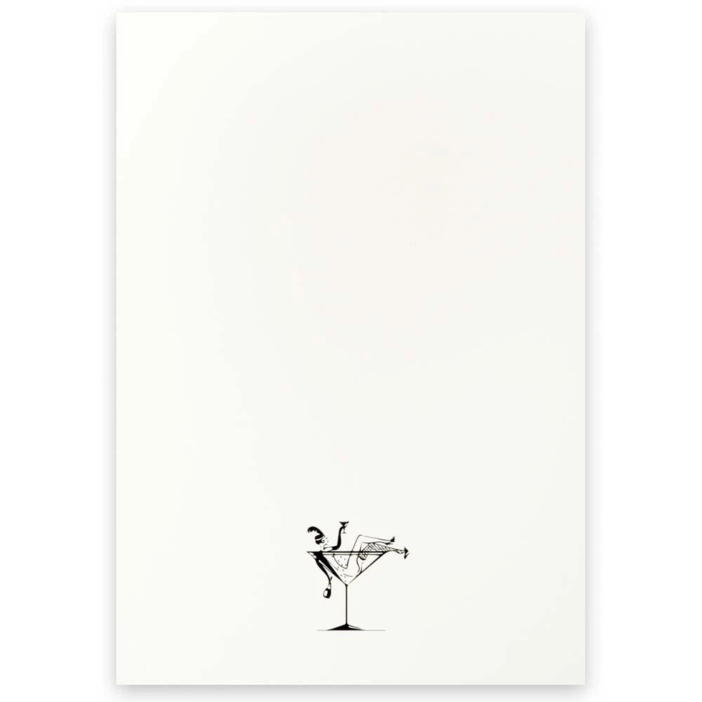 Grußkarte Lady in Champagne Schwarz