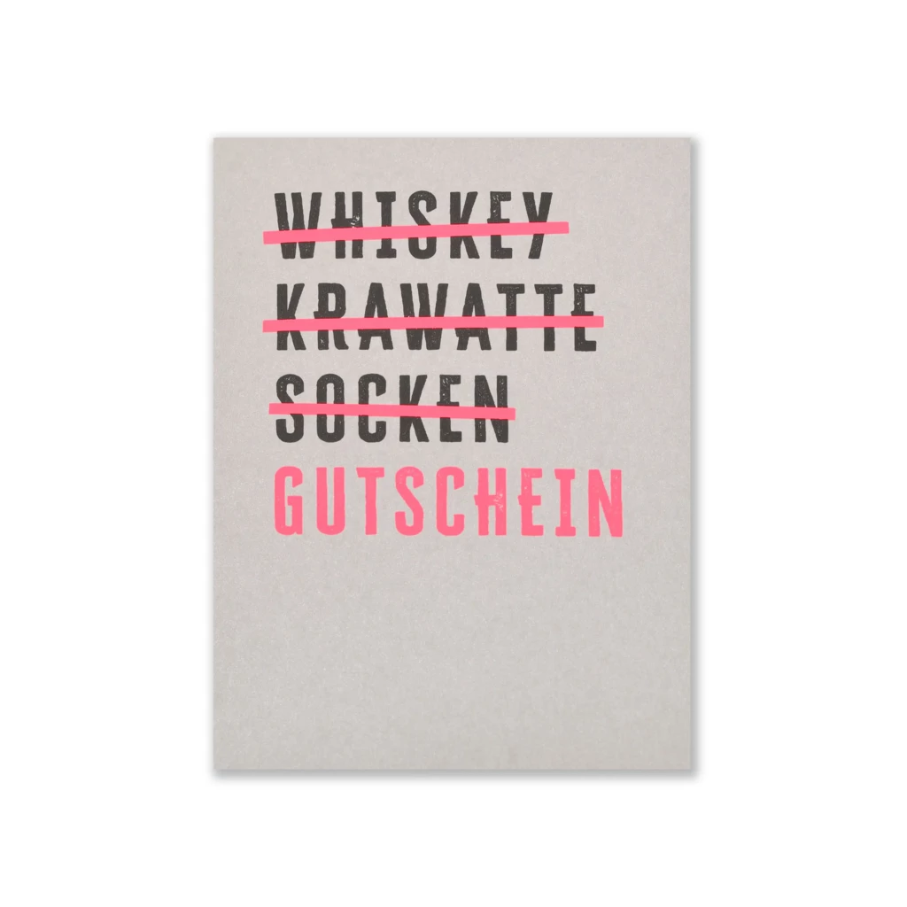 Gutscheinkarte Whiskey Krawatte Socken A6