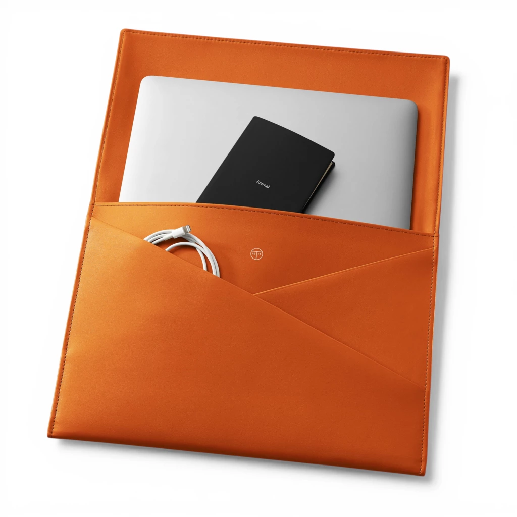 Treuleben Laptoptasche Leder Orange