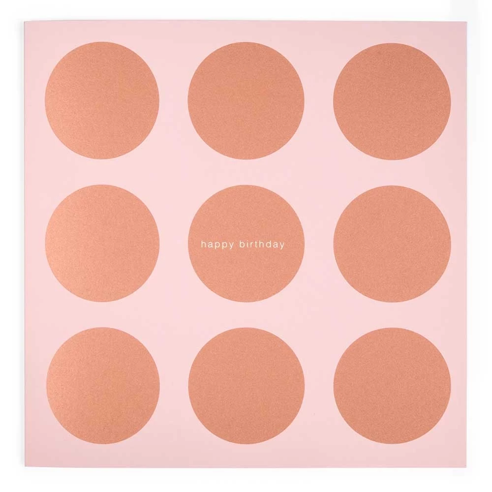 Grußkarte Geburtstag Dots Happy Birthday Kupfer/Rosa