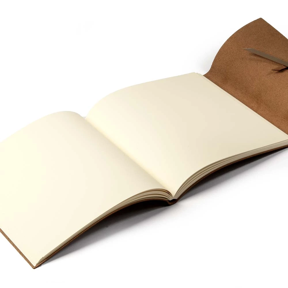 Gästebuch mit Band Leder Latte