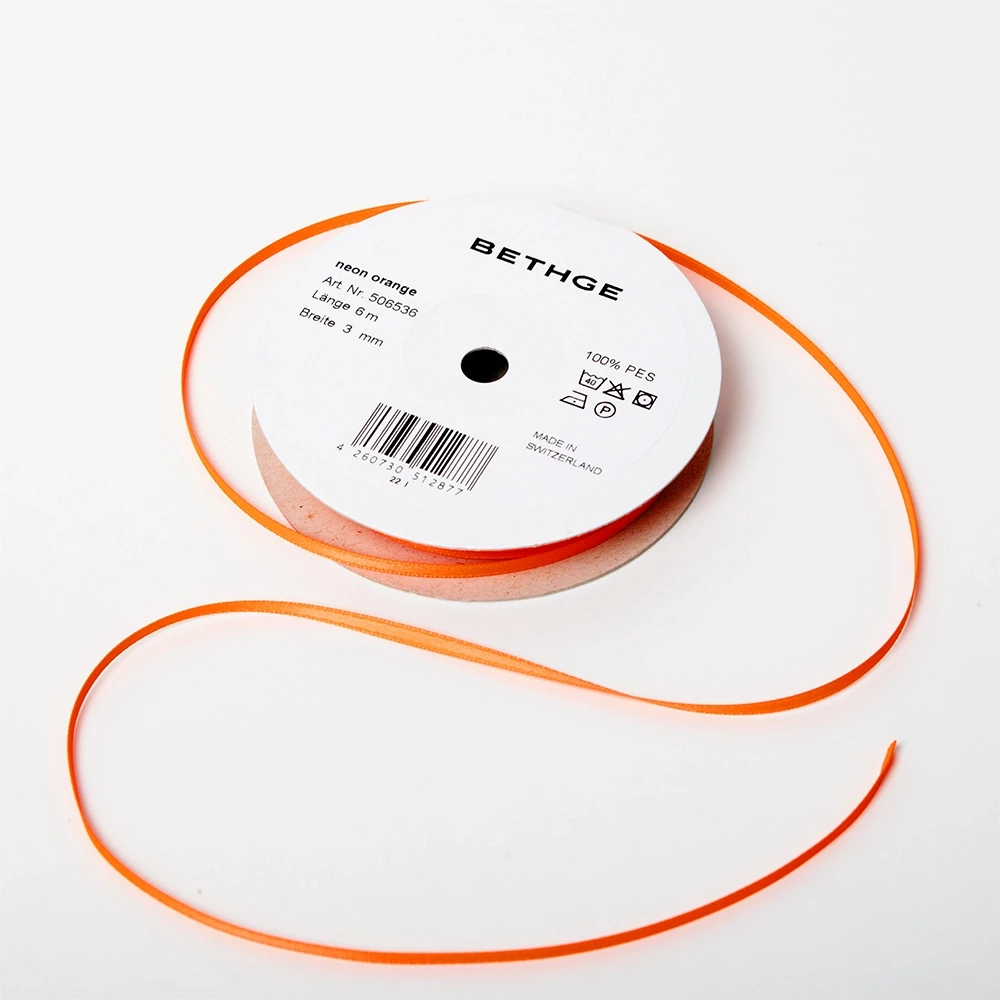 Geschenkbandrolle 3 mm Neonorange