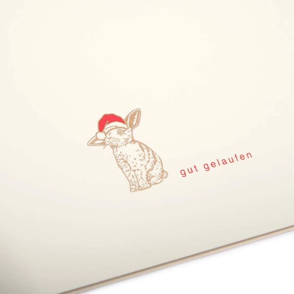 Weihnachtskarte Santa Rabbit Frohe Weihnachten
