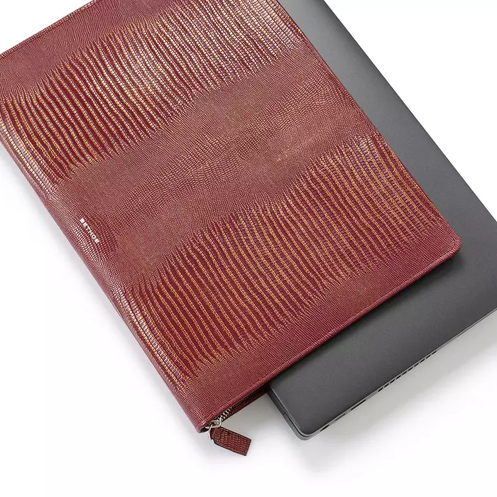 Leder Laptoptasche Granatrot