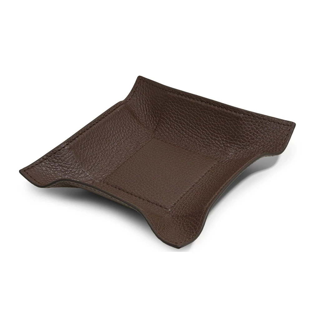Taschenleerer Hirsch Quadratisch Leder Moccabraun