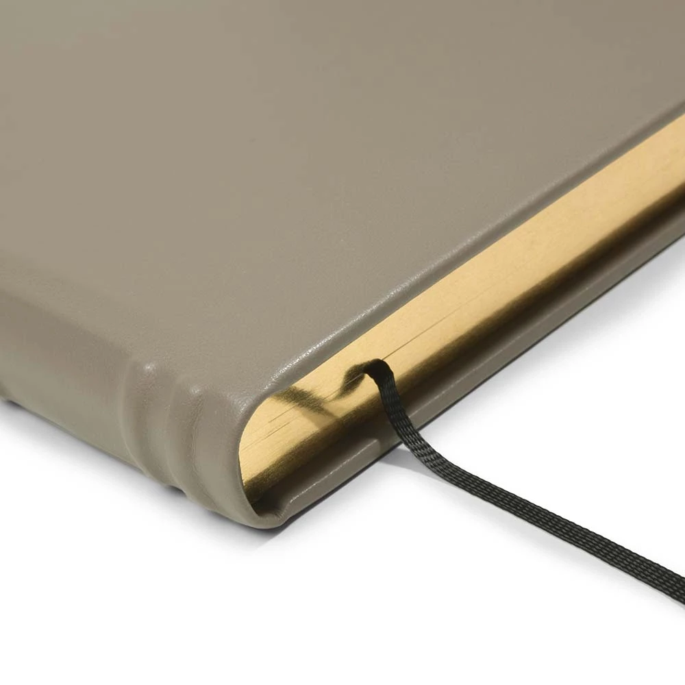 Gästebuch A4 mit Goldschnitt Leder Taupe