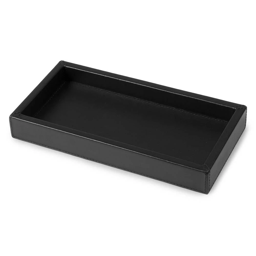 Tablett Nappa 24x12 cm Leder Schwarz
