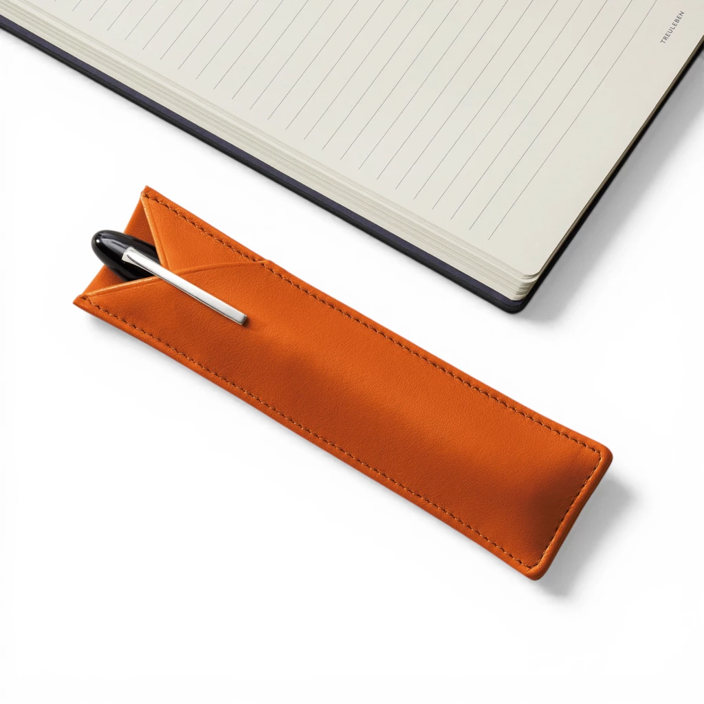 Treuleben Stifteetui Leder Orange