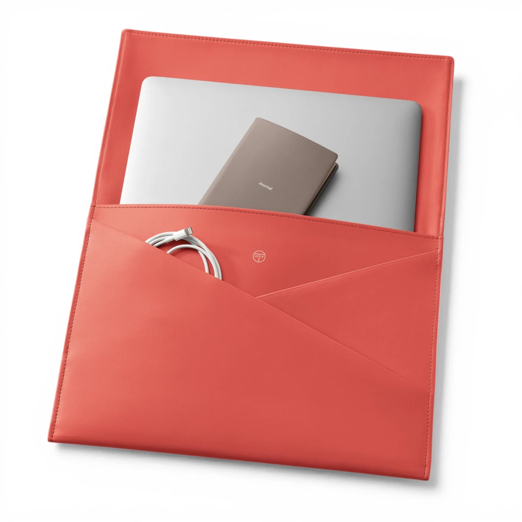 Treuleben Laptoptasche Leder Rot
