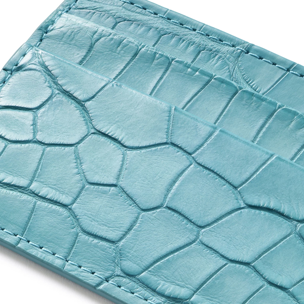 kartenetui_flach_4_cc_alligatorleder_13 Leder Kartenetui Flach Aqua 4 Karten
