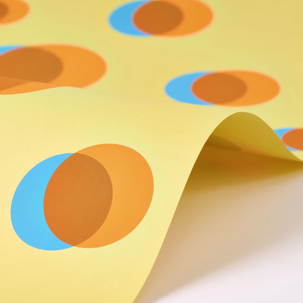 Geschenkpapier Eclipse 3er-Set Orange/Blau/Beige