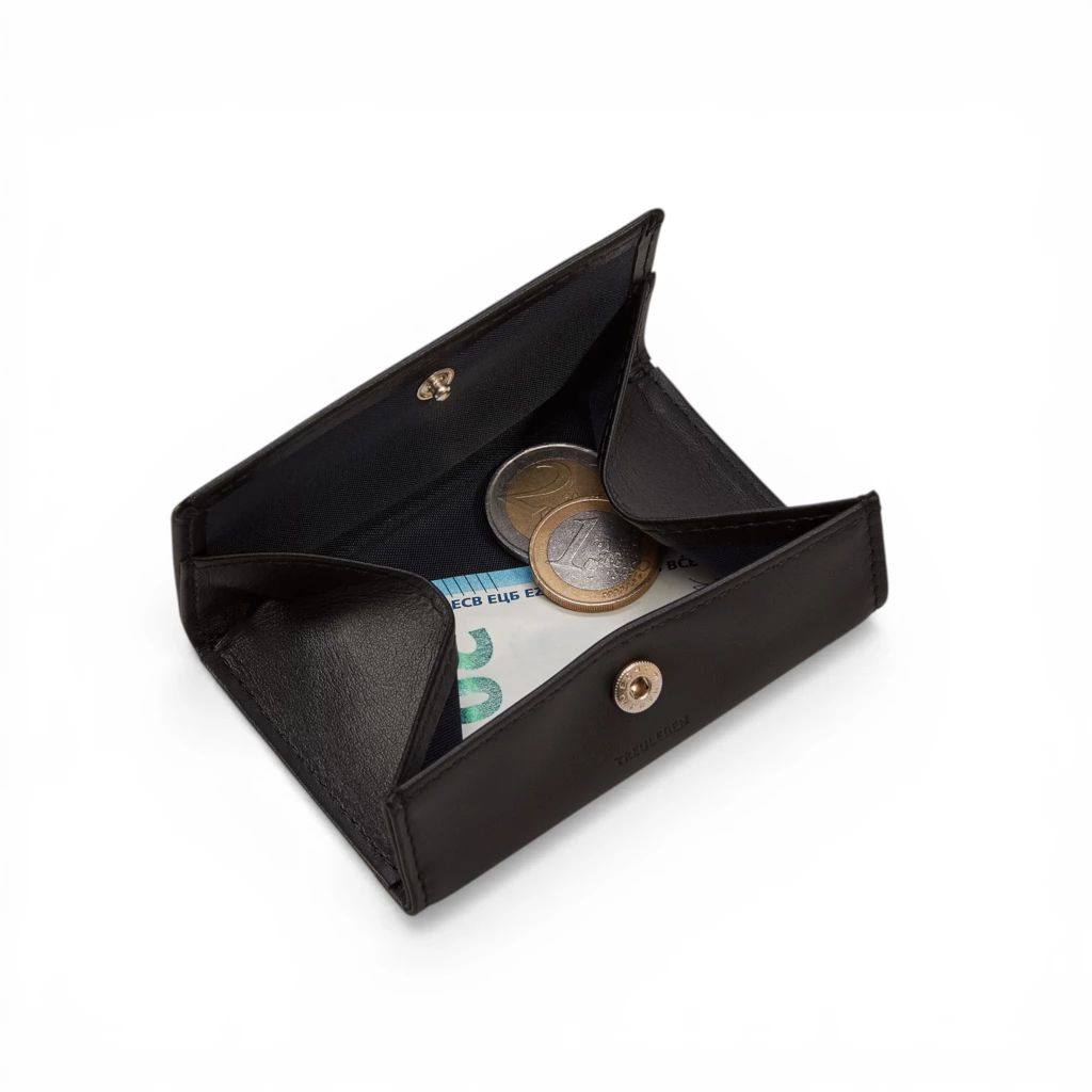Portemonnaie Leder Schwarz