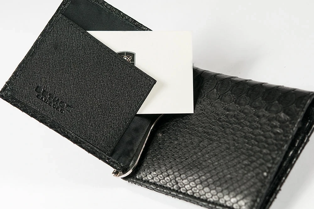 Portemonnaie mit Münzfach Leder Schwarz